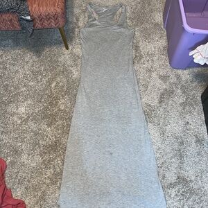 See You Monday Grey Racerback Bodycon Knit Maxi Dress Size Medium